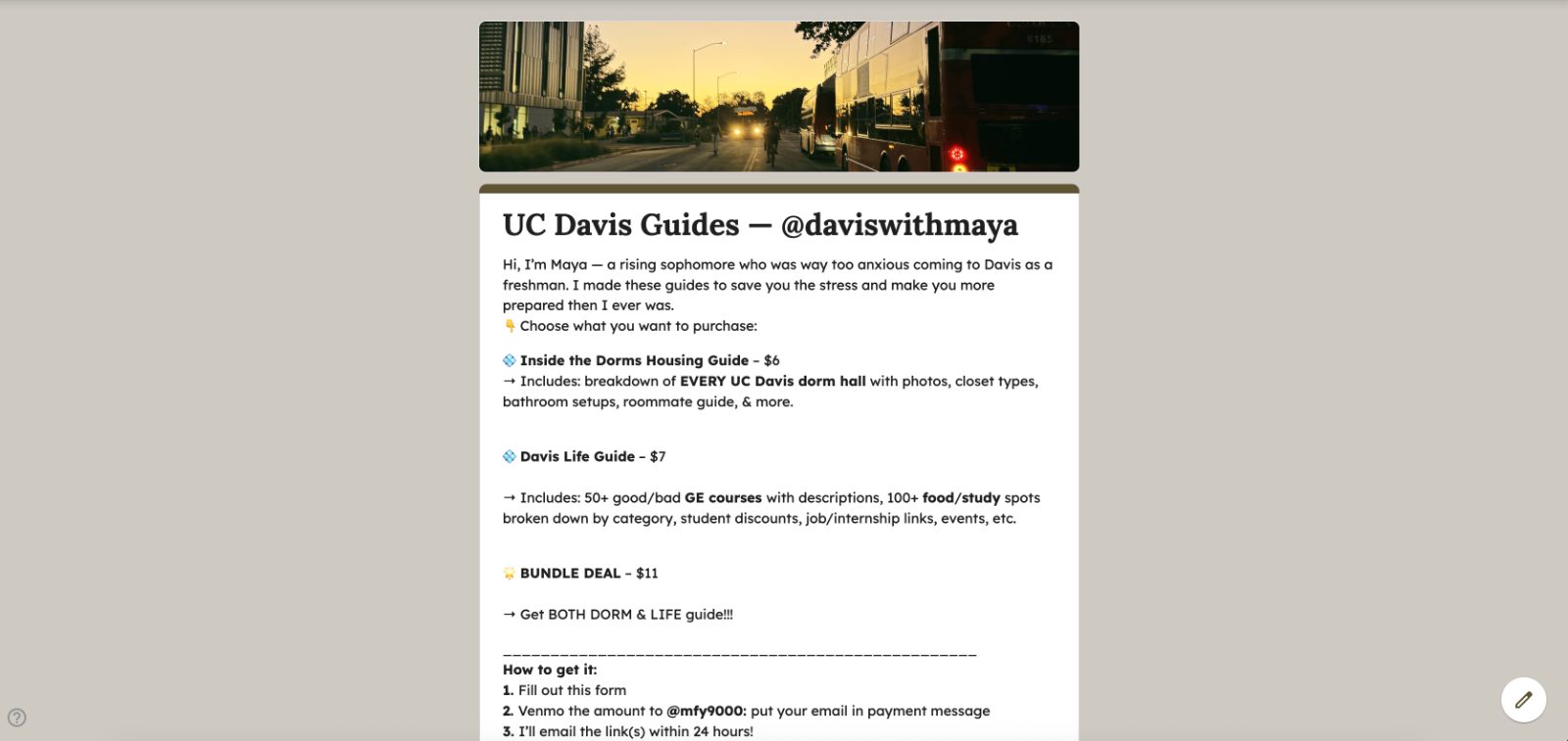 UC Davis Guides order page